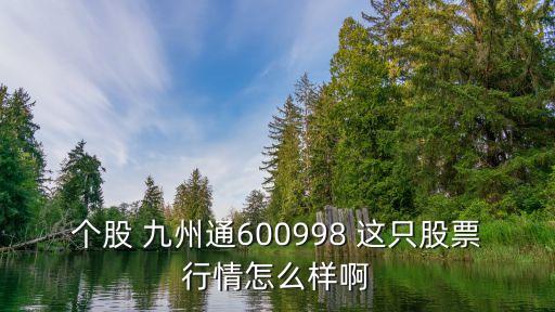 個(gè)股 九州通600998 這只股票行情怎么樣啊
