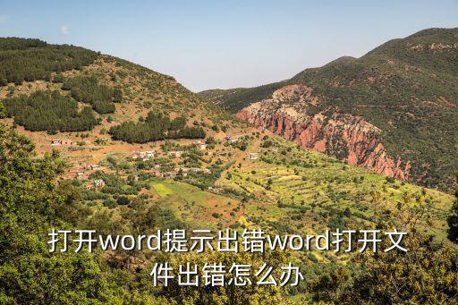 word出現問題，Word 文檔打開報錯