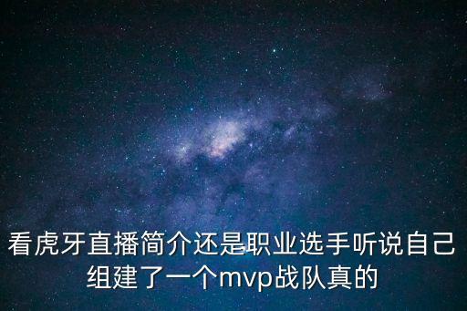 mvp戰(zhàn)隊，看虎牙直播簡介還是職業(yè)選手聽說自己組建了一個mvp戰(zhàn)隊真的