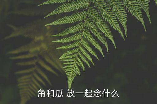 角和瓜 放一起念什么