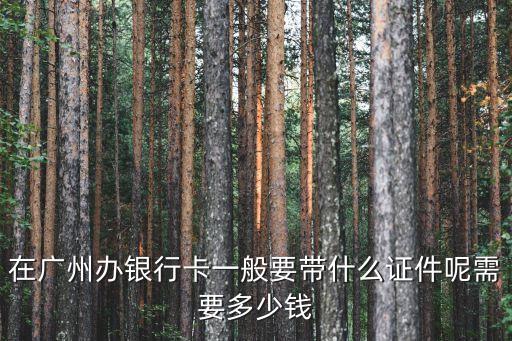在廣州辦銀行卡一般要帶什么證件呢需要多少錢