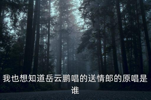 我也想知道岳云鵬唱的送情郎的原唱是誰