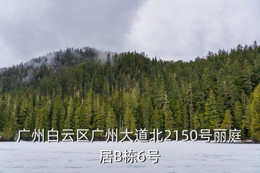廣州白云區廣州大道北2150號麗庭居B棟6號