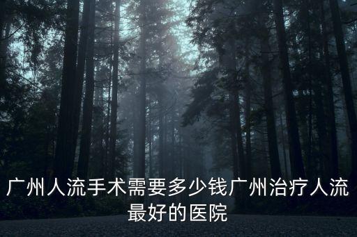 廣州人流手術需要多少錢廣州治療人流最好的醫院