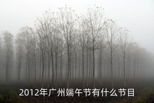 2012年廣州端午節有什么節目