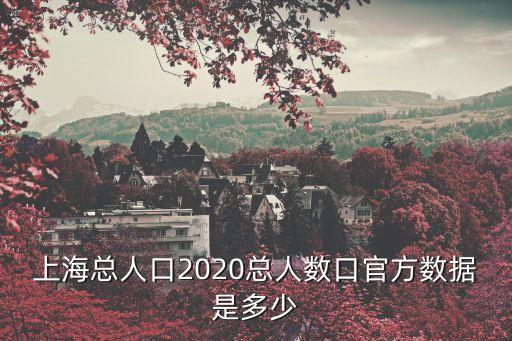 上海總人口2020總人數口官方數據是多少