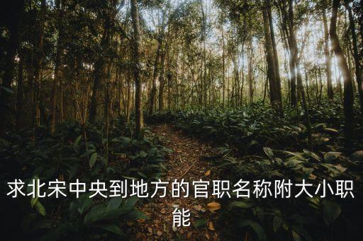 宋朝官職一覽表，求北宋中央到地方的官職名稱附大小職能