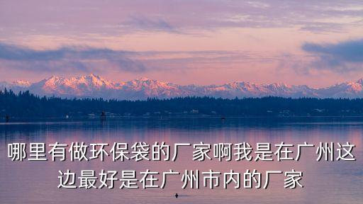 哪里有做環(huán)保袋的廠家啊我是在廣州這邊最好是在廣州市內(nèi)的廠家