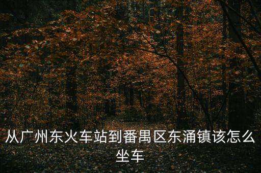 從廣州東火車(chē)站到番禺區(qū)東涌鎮(zhèn)該怎么坐車(chē)