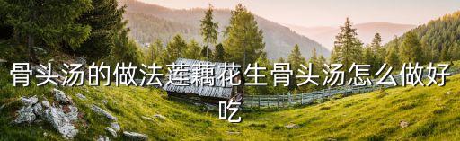 花生蓮藕排骨湯，骨頭湯的做法蓮藕花生骨頭湯怎么做好吃