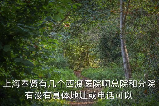 上海市奉賢區(qū)西渡口腔門診，奉賢區(qū)哪有好點的牙科診所或醫(yī)院呀