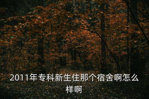 2011年專科新生住那個宿舍啊怎么樣啊