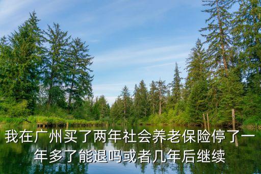 我在廣州買了兩年社會(huì)養(yǎng)老保險(xiǎn)停了一年多了能退嗎或者幾年后繼續(xù)