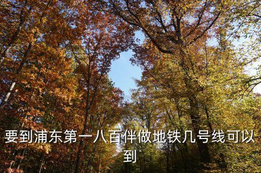 上海市八佰伴乘幾號(hào)地鐵，要到浦東第一八百伴做地鐵幾號(hào)線可以到