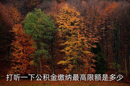 打聽一下公積金繳納最高限額是多少