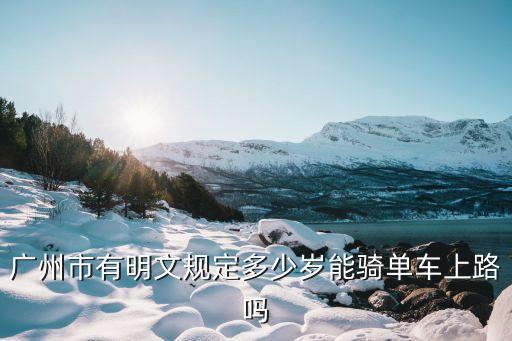 廣州騎單車上街，廣州市有明文規定多少歲能騎單車上路嗎