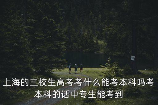 上海市1999年三校生高考，上海的三校生高考考什么能考本科嗎考本科的話中專生能考到