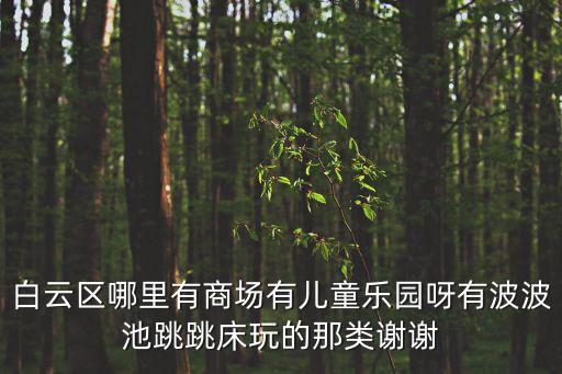 白云區(qū)哪里有商場有兒童樂園呀有波波池跳跳床玩的那類謝謝