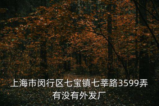 上海市閔行區(qū)七寶鎮(zhèn)七莘路3599弄有沒有外發(fā)廠