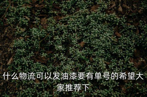 什么物流可以發油漆要有單號的希望大家推薦下
