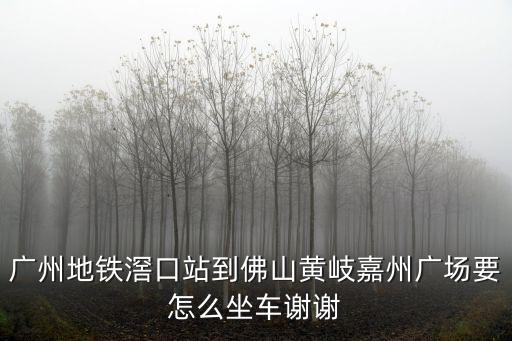 廣州地鐵滘口站到佛山黃岐嘉州廣場要怎么坐車謝謝