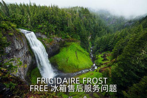 FRIGIDAIRE FROST FREE 冰箱售后服務問題