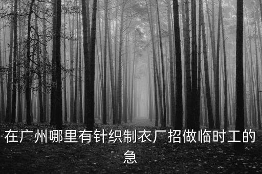 在廣州哪里有針織制衣廠招做臨時工的急