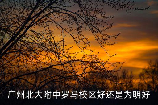 廣州北大附中羅馬校區好還是為明好