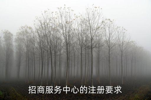 招商服務中心的注冊要求