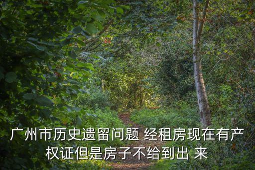 廣州市房屋歷史遺留問題指什么，廣州市歷史遺留問題 經(jīng)租房現(xiàn)在有產(chǎn)權(quán)證但是房子不給到出 來