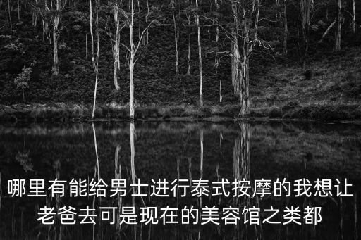 上海市同志spa男士養(yǎng)生館，哪里有能給男士進(jìn)行泰式按摩的我想讓老爸去可是現(xiàn)在的美容館之類都