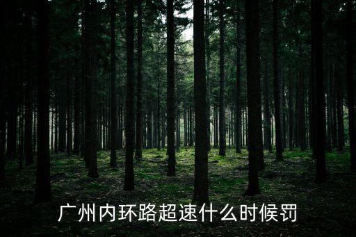 廣州內環路超速什么時候罰