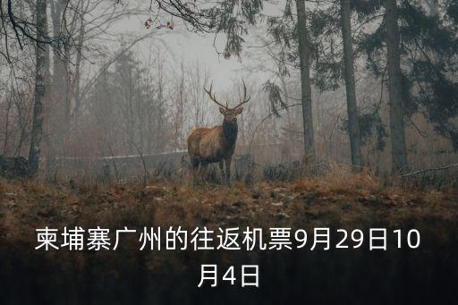 柬埔寨廣州的往返機票9月29日10月4日