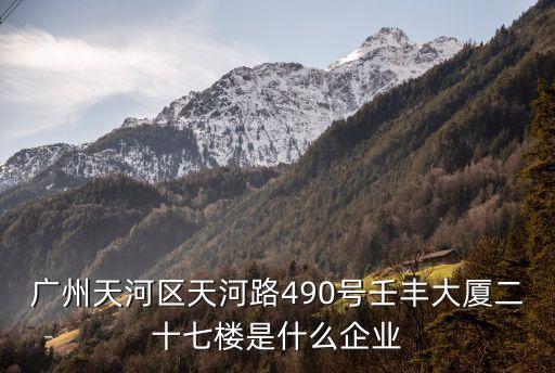 廣州天河區天河路490號壬豐大廈二十七樓是什么企業