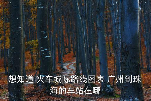 廣州到珠海城際鐵路有哪些，廣州南至珠海北高鐵途經(jīng)哪些站