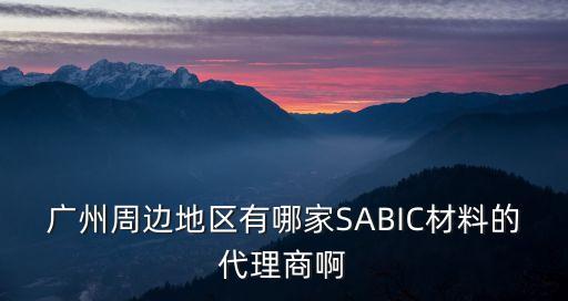 廣州周邊地區(qū)有哪家SABIC材料的代理商啊