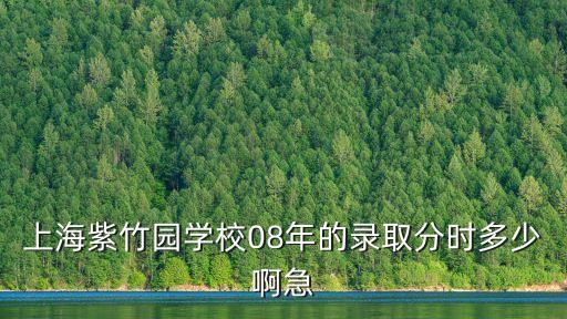 上海紫竹園學校08年的錄取分時多少啊急