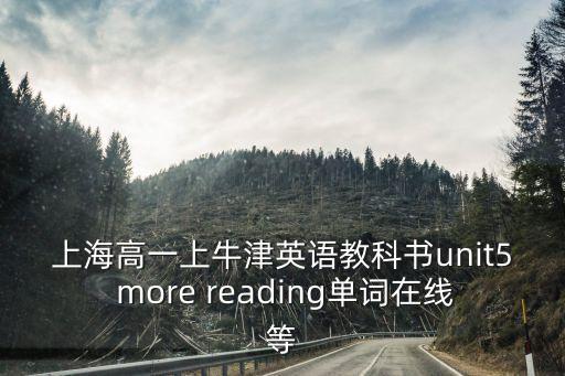 上海高一上牛津英語教科書unit5 more reading單詞在線等