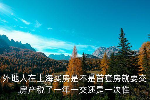 上海市房產稅是一次性征收，房產稅是一次性征收還是每年