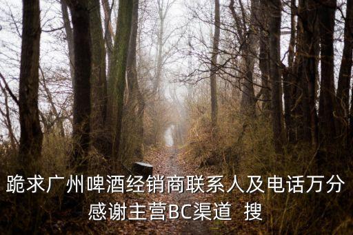 跪求廣州啤酒經銷商聯系人及電話萬分感謝主營BC渠道  搜