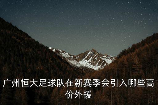 廣州恒大足球隊在新賽季會引入哪些高價外援