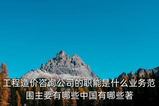 工程造價咨詢公司的職能是什么業務范圍主要有哪些中國有哪些著