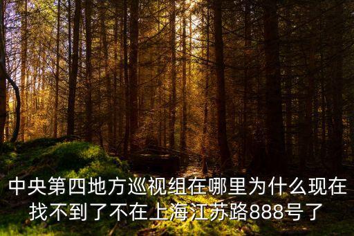 中央第四地方巡視組在哪里為什么現在找不到了不在上海江蘇路888號了