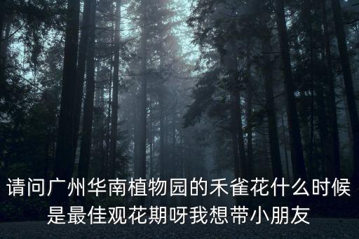 請問廣州華南植物園的禾雀花什么時候是最佳觀花期呀我想帶小朋友