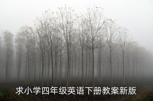 求小學(xué)四年級英語下冊教案新版