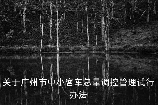 關(guān)于廣州市中小客車總量調(diào)控管理試行辦法