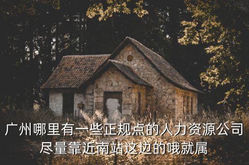 廣州哪里有一些正規點的人力資源公司盡量靠近南站這邊的哦就屬