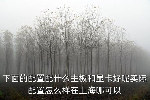 下面的配置配什么主板和顯卡好呢實際配置怎么樣在上海哪可以