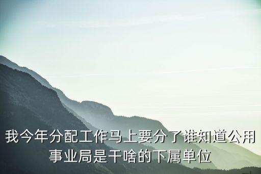 廣州市公用事務管理局，我今年分配工作馬上要分了誰知道公用事業局是干啥的下屬單位