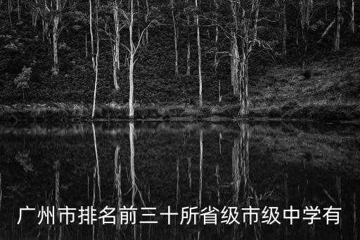 廣州市排名前三十所省級市級中學有